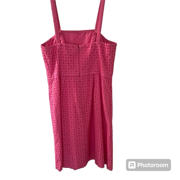 Crown and Ivy Pink Eyelet Sundress Barbiecore Size 10 Summer Silicone strips - Picture 2 of 8